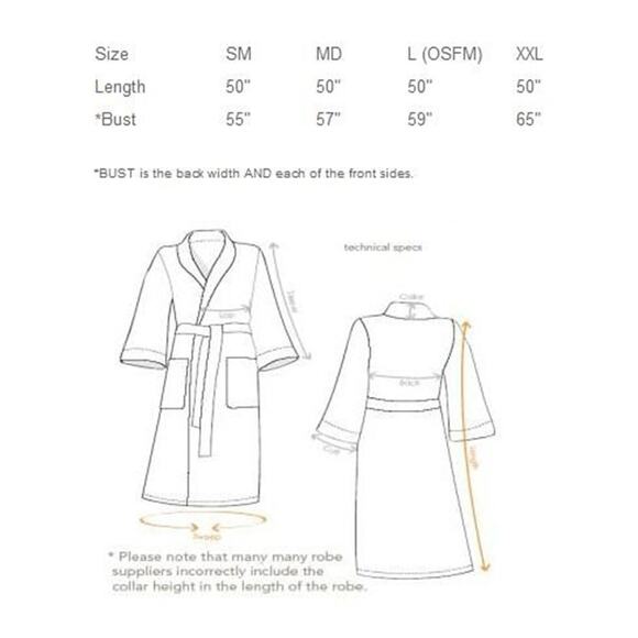 Brand New Hotel Robe Luxury Spa Bathrobe by Monarch/Cypress Medium - Picture 3 of 6